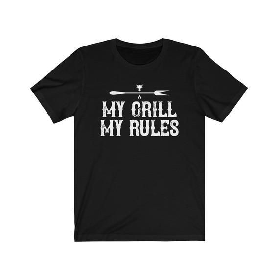 My Grill My Rules Vintage Shirt Grilling Meat Shirts Father S Day Gift Jersey Short Sleeve Shirt