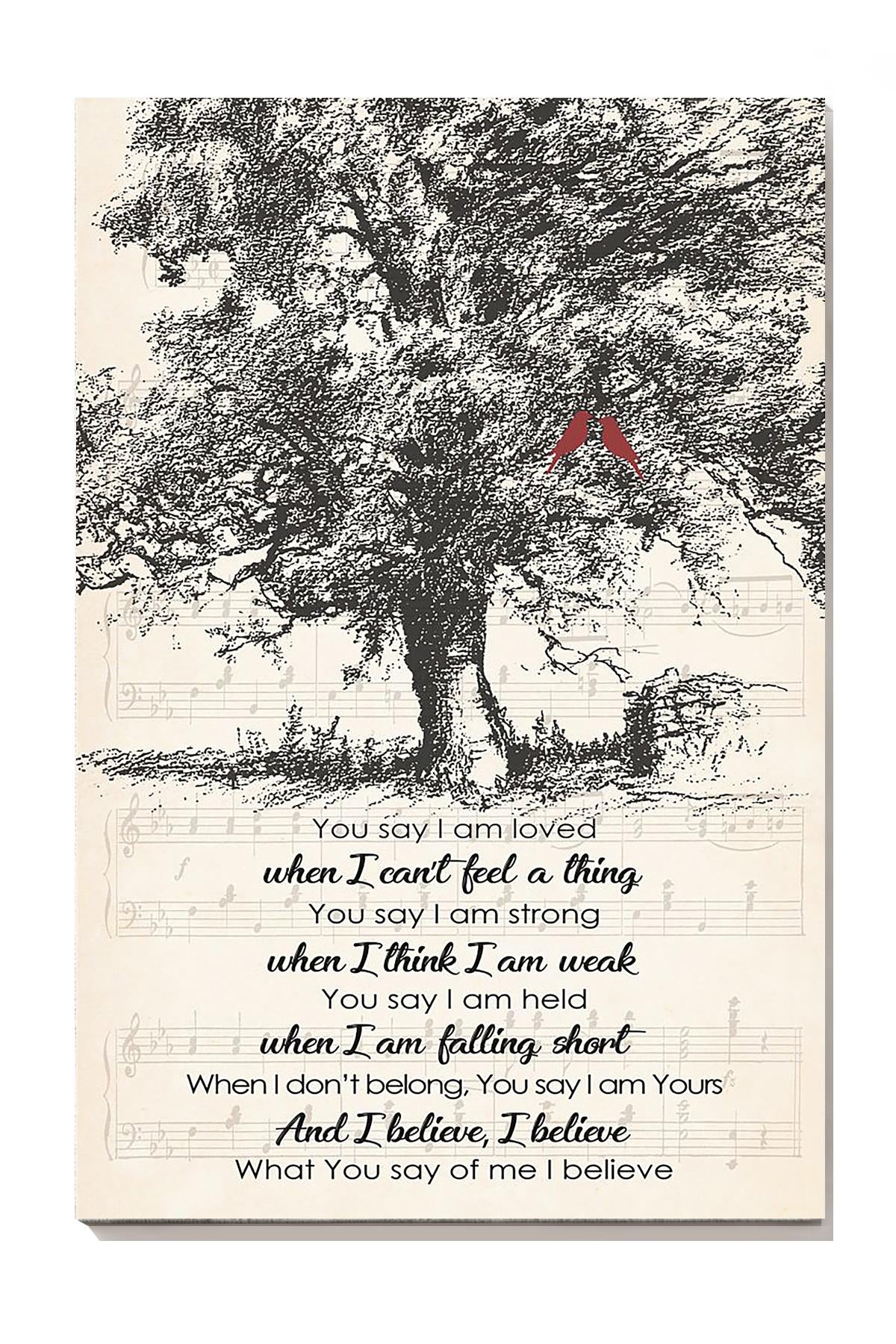 You Say Lyrics Vintage Tree Wall Art For Christian Song Lover Home Decor Wrapped Canvas