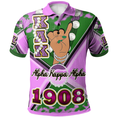 Alpha Kappa Alpha Polo Shirt – Custom Alpha Kappa Alpha Hand With Pearl ...