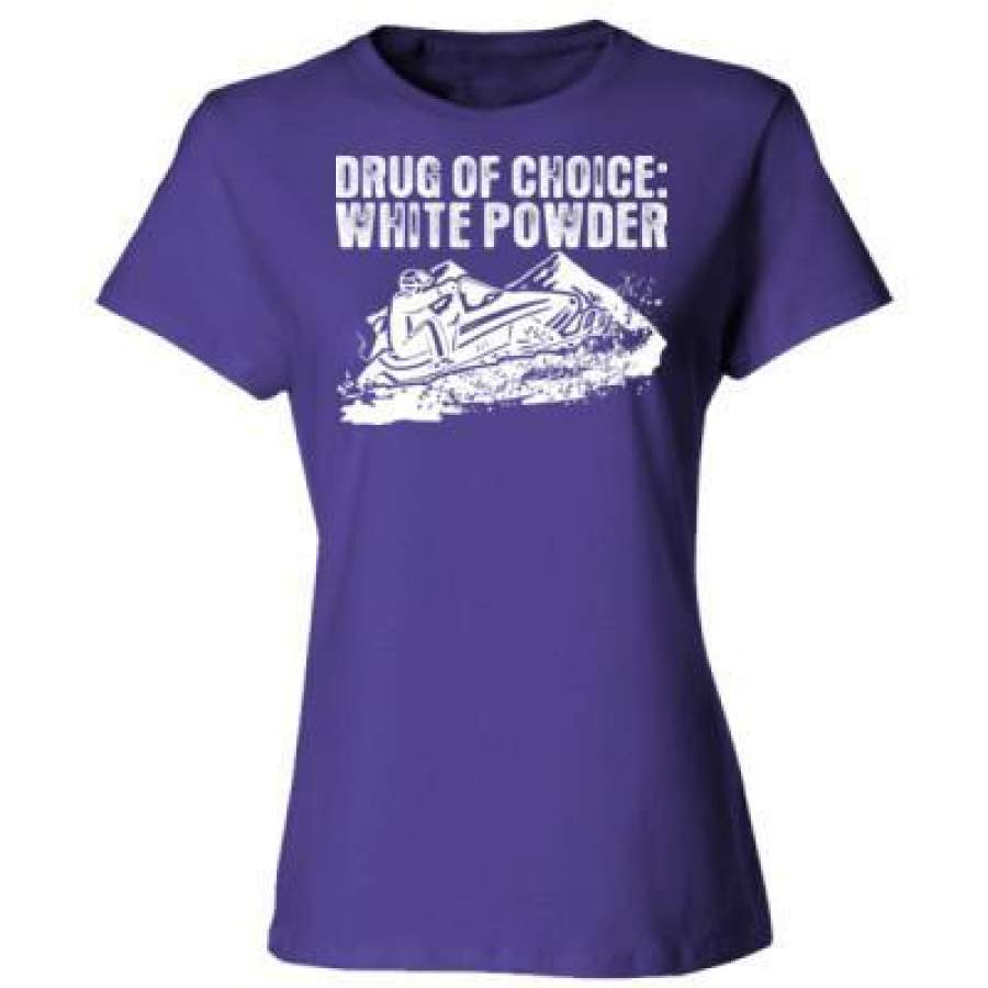 AGR Drug Of Choice White Powder Snowmobile – Ladies’ Cotton T-Shirt