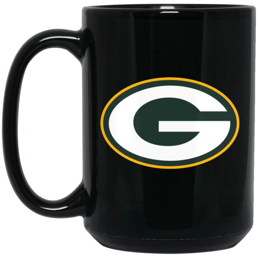 Green Bay Packers Team Logo 15 oz. Black Coffee Mug Cup