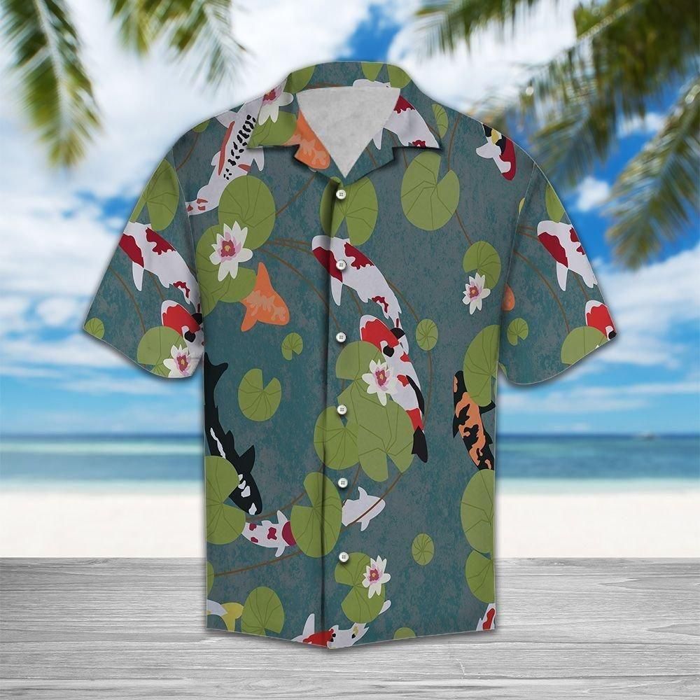 Beautiful Koi Fish Aloha Hawaiian Shirt Colorful Short Sleeve Summer Beach Casual Shirt For Men And Women