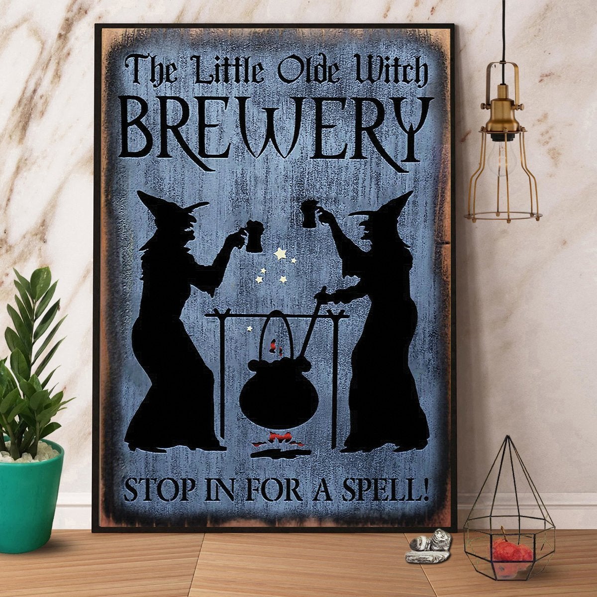 Witch The Little Olde Witch Brewery Halloween Poster No Frame Matte Canvas, Wall Decor Visual Art