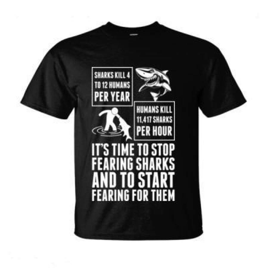 AGR Sharks Kill 4 To 12 Humans Per Year Humans Kill 11417 Sharks Per Hour – Ultra-Cotton T-Shirt