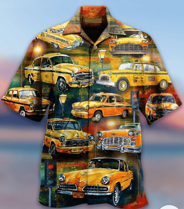 Yellow Car Vintage Aloha Hawaii Shirts H Ha11755