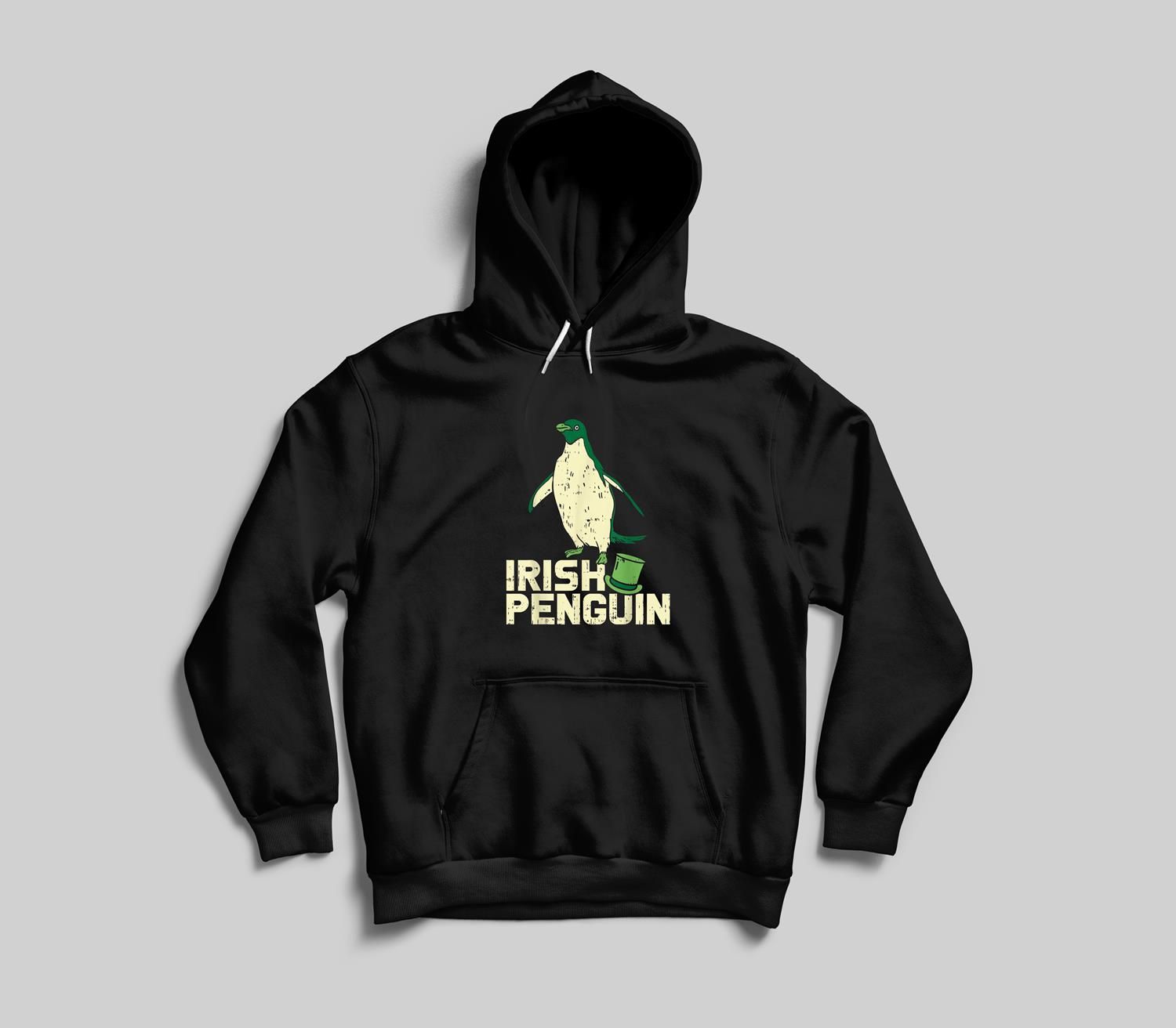 Green Irish Penguin Cute St Patricks Day Animal Lover Gift Youth hoodie