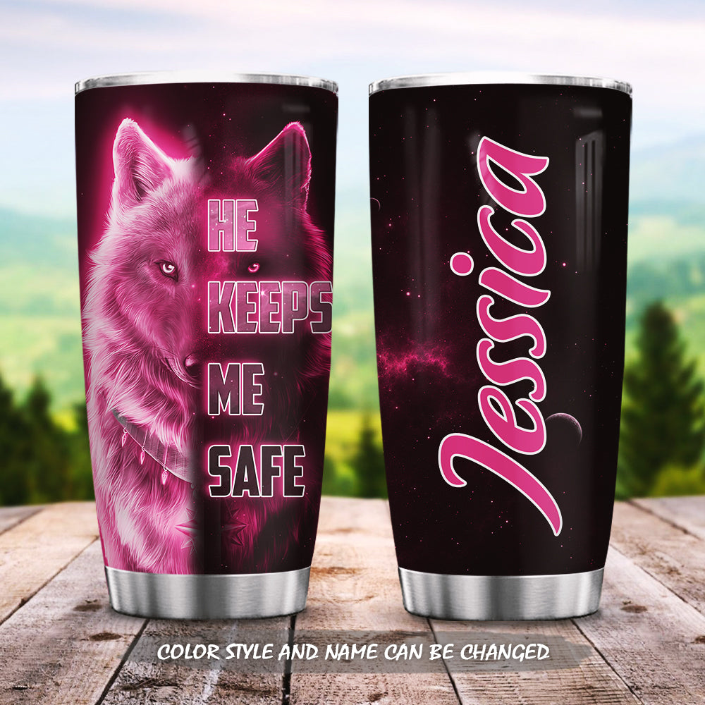 Personalized Wolf Couple Acaa2005002Z Stainless Steel Tumbler