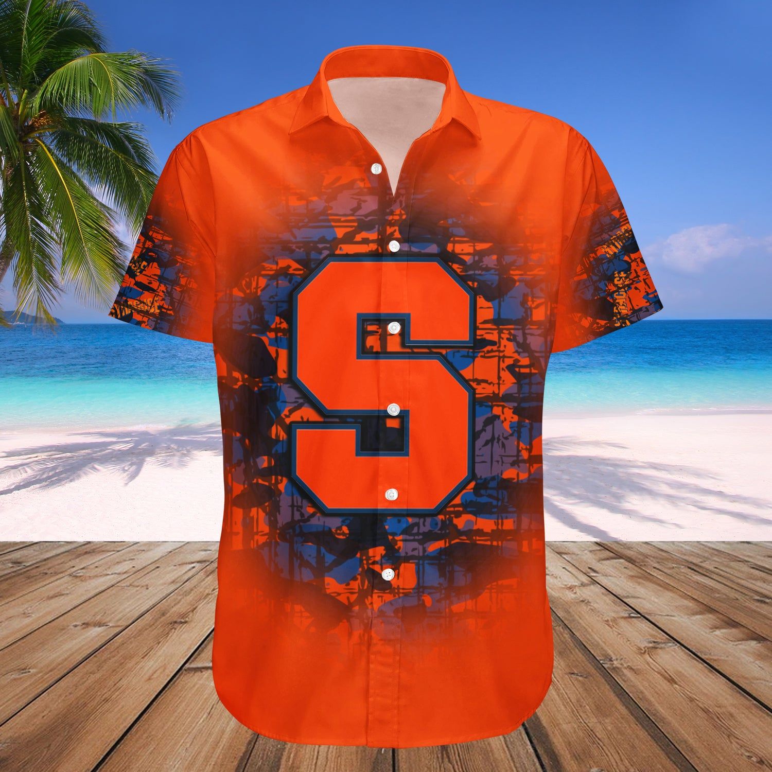 Syracuse Orange Hawaii Shirt Camouflage Vintage – NCCA