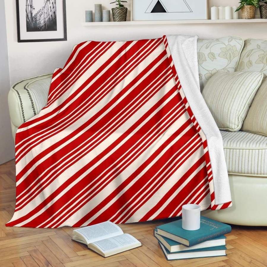 Print Pattern Candy Cane Blanket