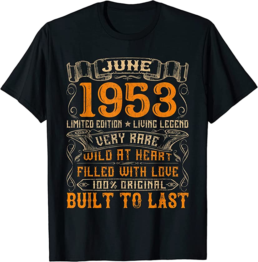 Vintage June 1953 Decorations 68 Year Old 68th Birthday T-Shirt