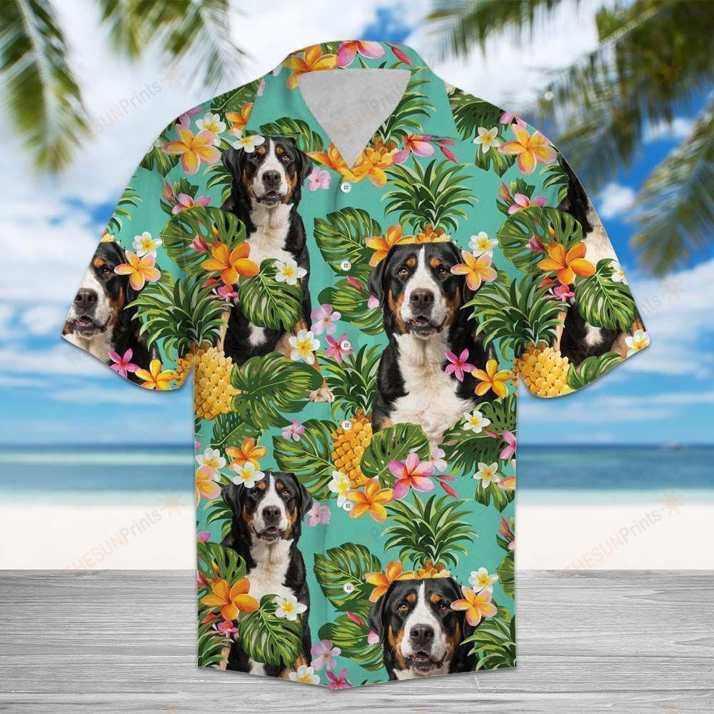 Tropical Pineapple Greater Swiss Mountain Dog Hawaiian Shirt Ha13297