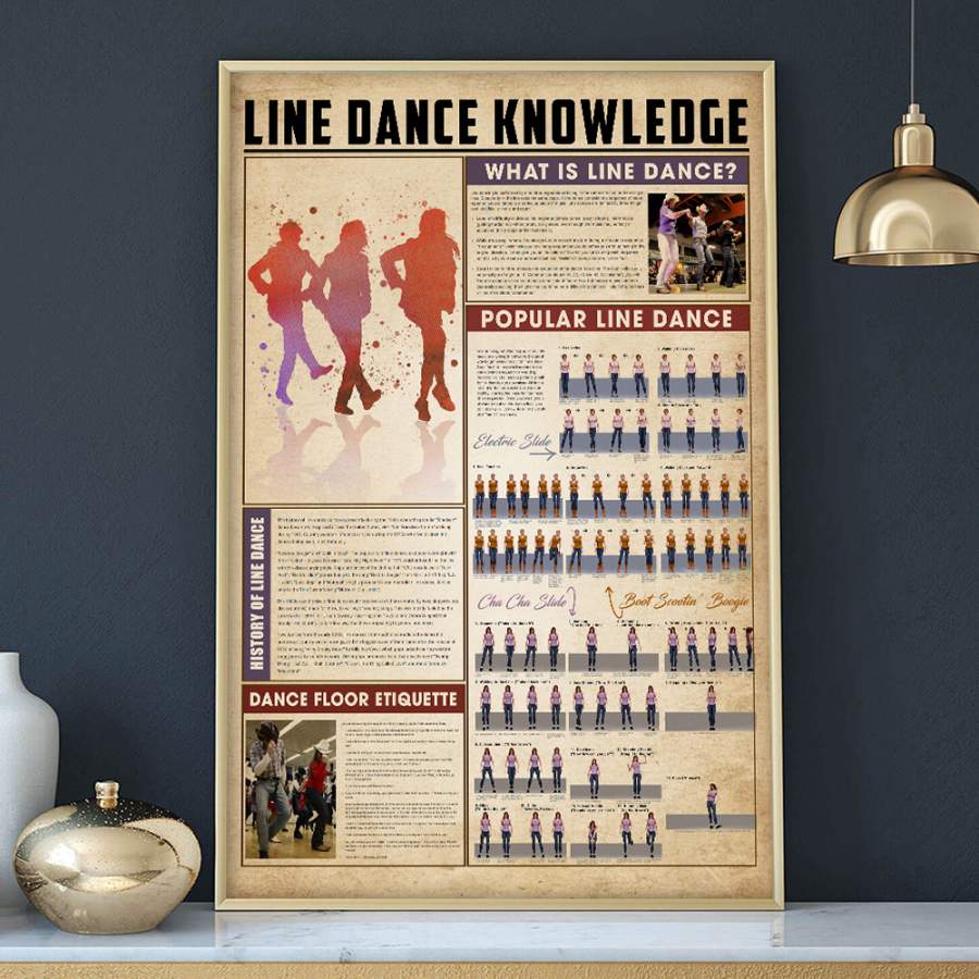 Wozoro Unframed Poster Line Dance Knowledge Size 11×17, 16×24, 24×36 inch