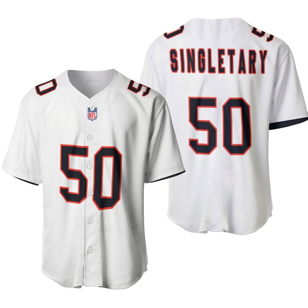 Chicago Bears Mike Singletary #50 Great Player NFL American Football Team Custom Game White 3D Designed Allover Gift For Bears Fans Baseball Jersey