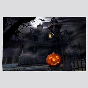 Halloween Pumpkin And Haunted House Rug TTVNGJZ DNNTVN