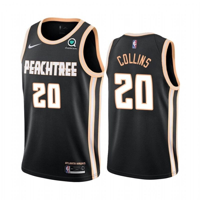 Atlanta Hawks Peachtree John Collins #20 NBA 2020 New Arrival Black Jersey