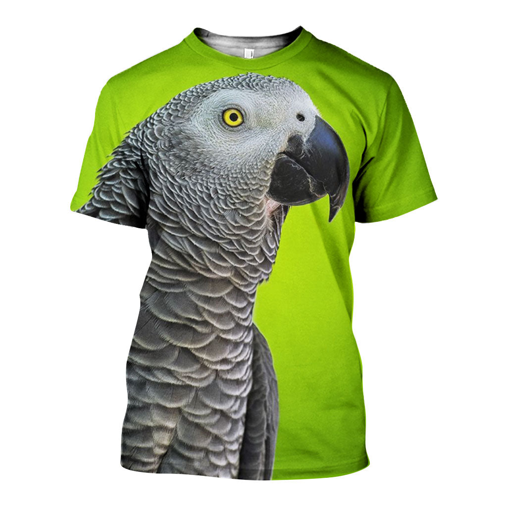 3D All Over Printed African Grey Parrot Shirts And Shorts DT191105