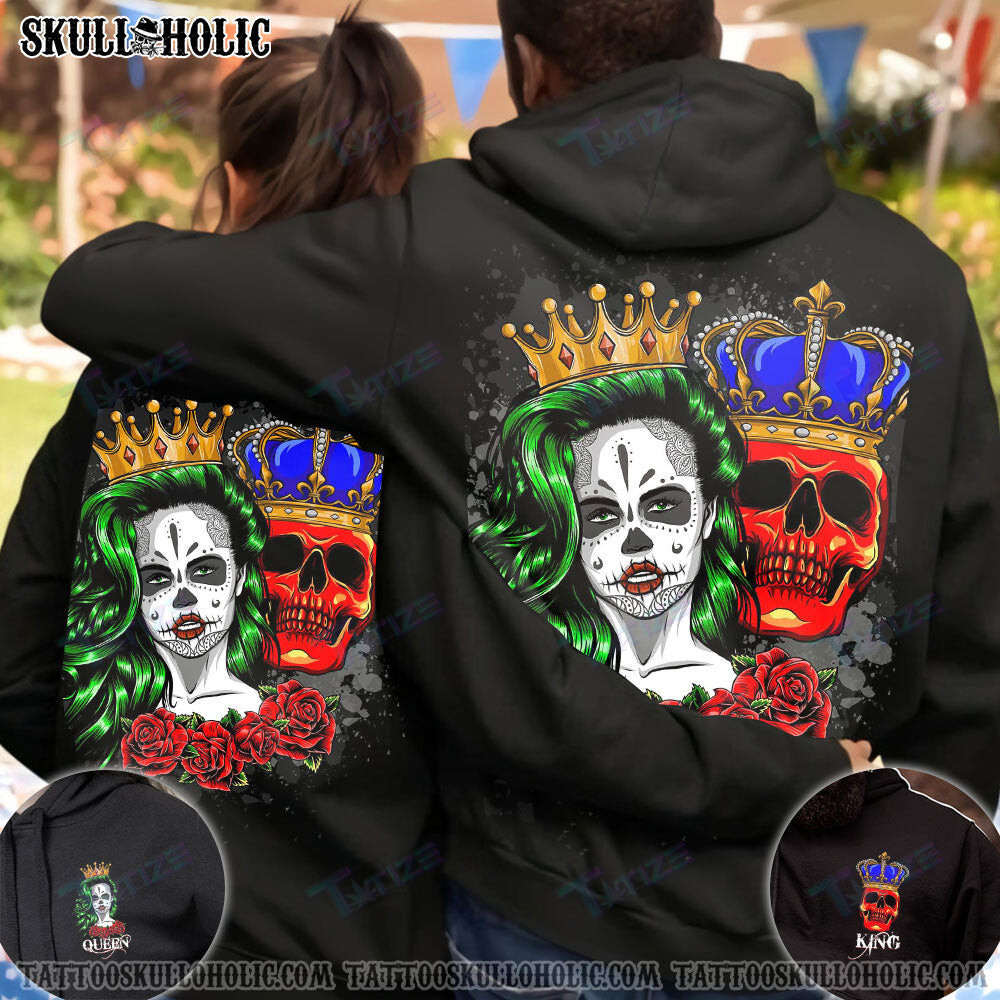 Matching Couple Shirt Couple Sugar Skull 3D All Over Printed Shirt, Sweatshirt, Hoodie, Bomber Jacket Size S – 5Xl