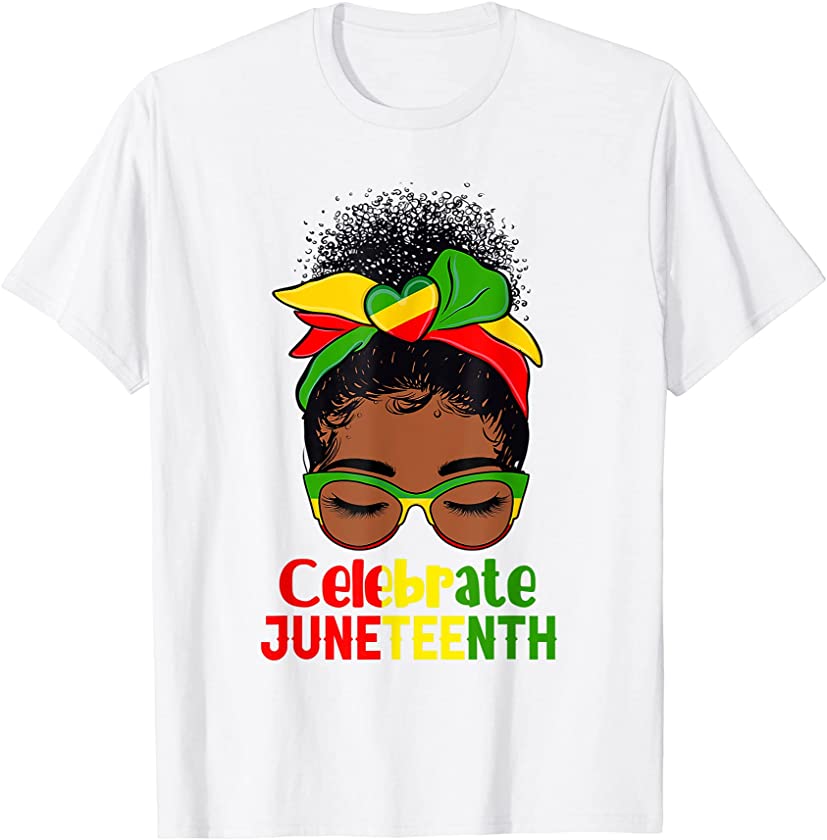 Beautiful Black Queen Celebrating Juneteenth Freedom 2021 T-Shirt