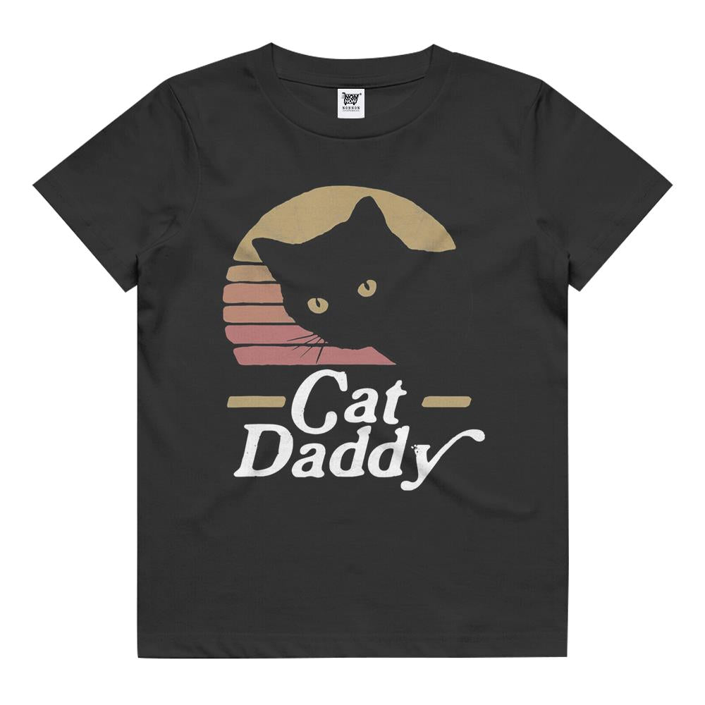 Cat Daddy Vintage Eighties Style Cat Retro Distressed Kids T Shirt