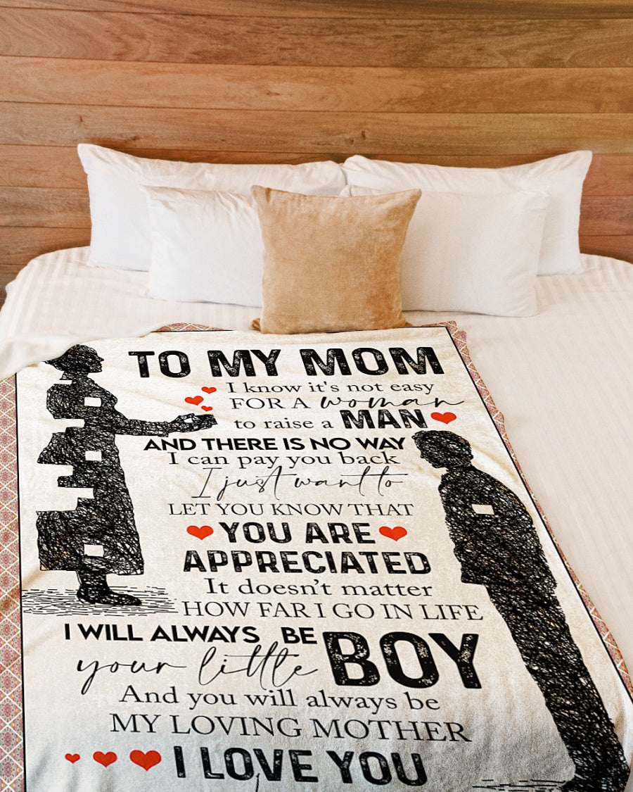 To My Mom You Will Always Be My Loving Mother Blanket Gift For Mom From Son Birthday Gift Home Decor Bedding Couch Sofa Soft And Comfy Cozy