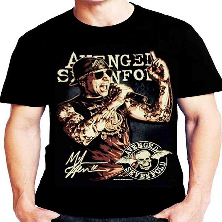 Type System A7X Avenged Sevenfold M. Shadows Matt Cotton Short Sleeve Black Men’S Funny T Shirt