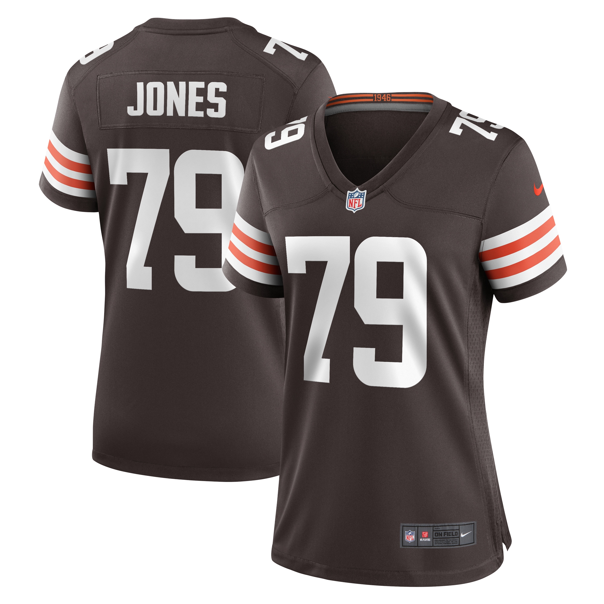 Women’s Cleveland Browns Dawand Jones  Brown Team Game Jersey