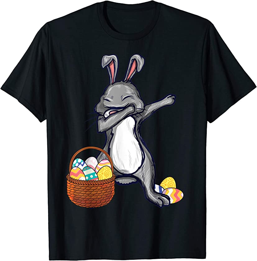 Dabbing Easter Bunny Egg Hunting Girls Kids & T Shirt Design