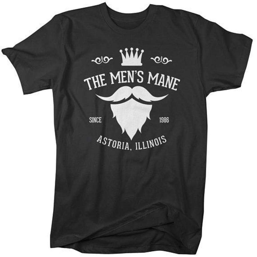 Personalized Men’s Barber Shop T-Shirt Barbers Shirts Beard Crown Mustache Vintage Custom Shirt