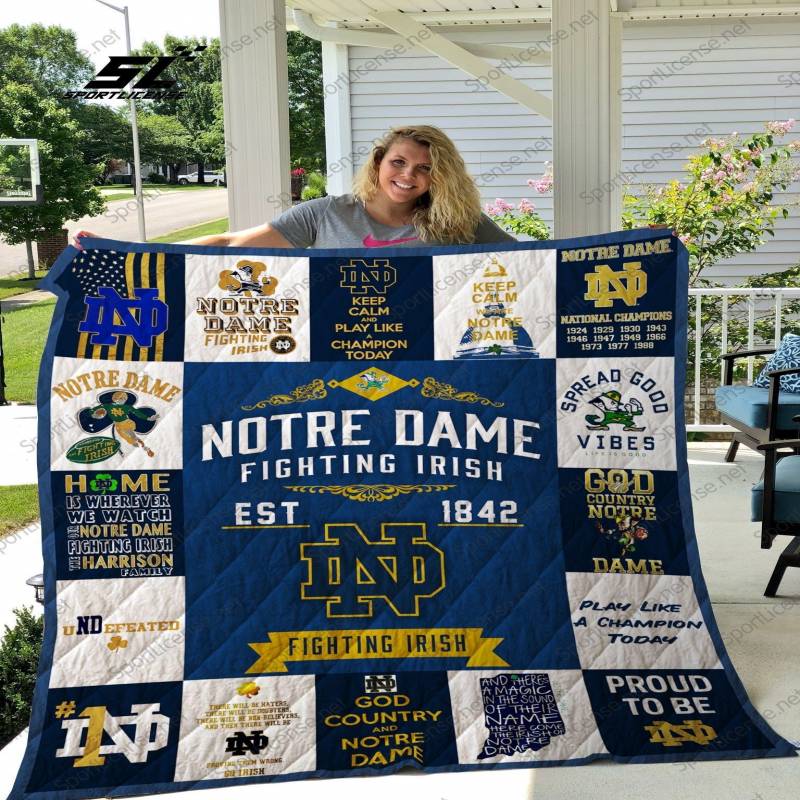 Notre Dame Fighting Irish Quilt Blanket 01