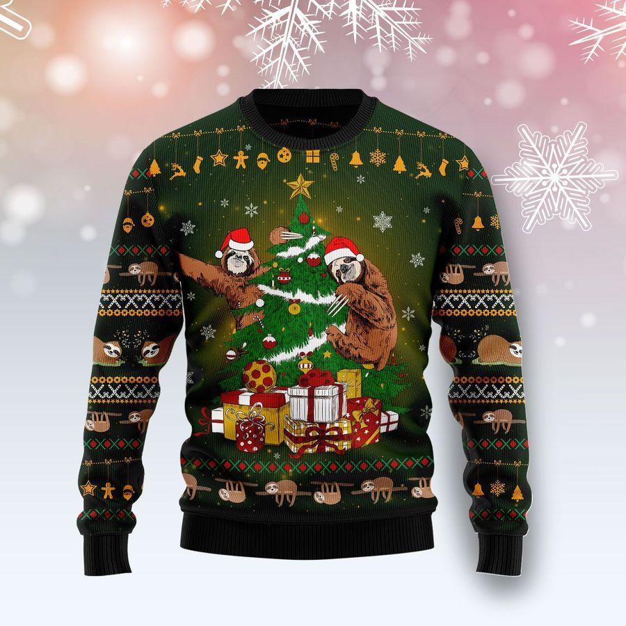 Sloth Christmas Tree  Ugly Christmas Sweater | Unisex | Adult | Us1365