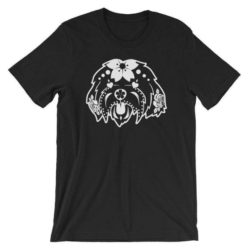 Crushtee Sugar skull Maltese Poodle T Shirt | Cool Dia De Los Muertos Tees | Fun Canine Lover Shirt | Dog Puppy Graphic tshirt | Day Of The Dead Top Long Sleeve Hoodie