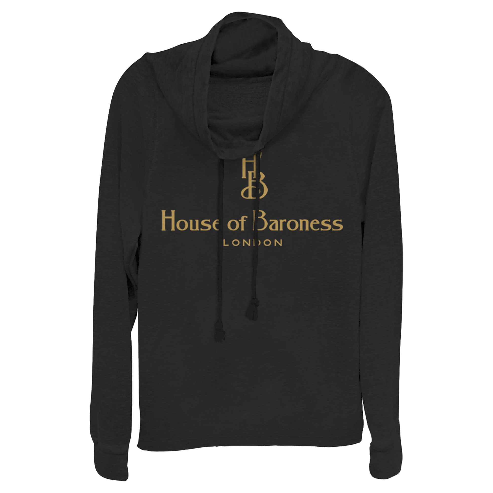 Cruella Junior’S House Of Baroness London Logo Gold  Cowl Neck Sweatshirt