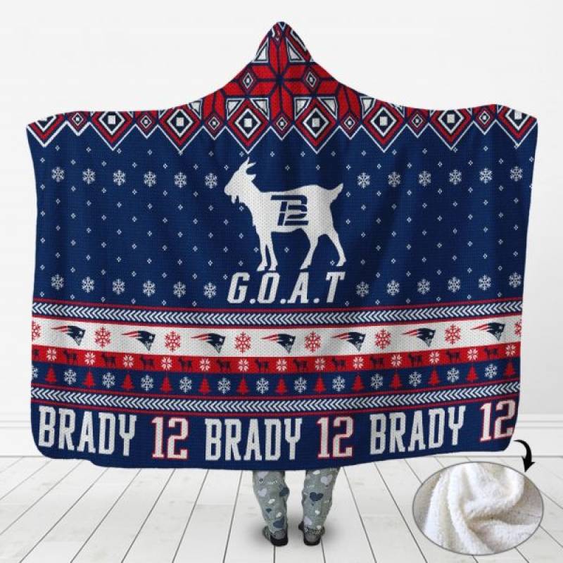 Tom Brady New England Patriots Goat Gift For Fan 3D Full Printing Hooded Blanket