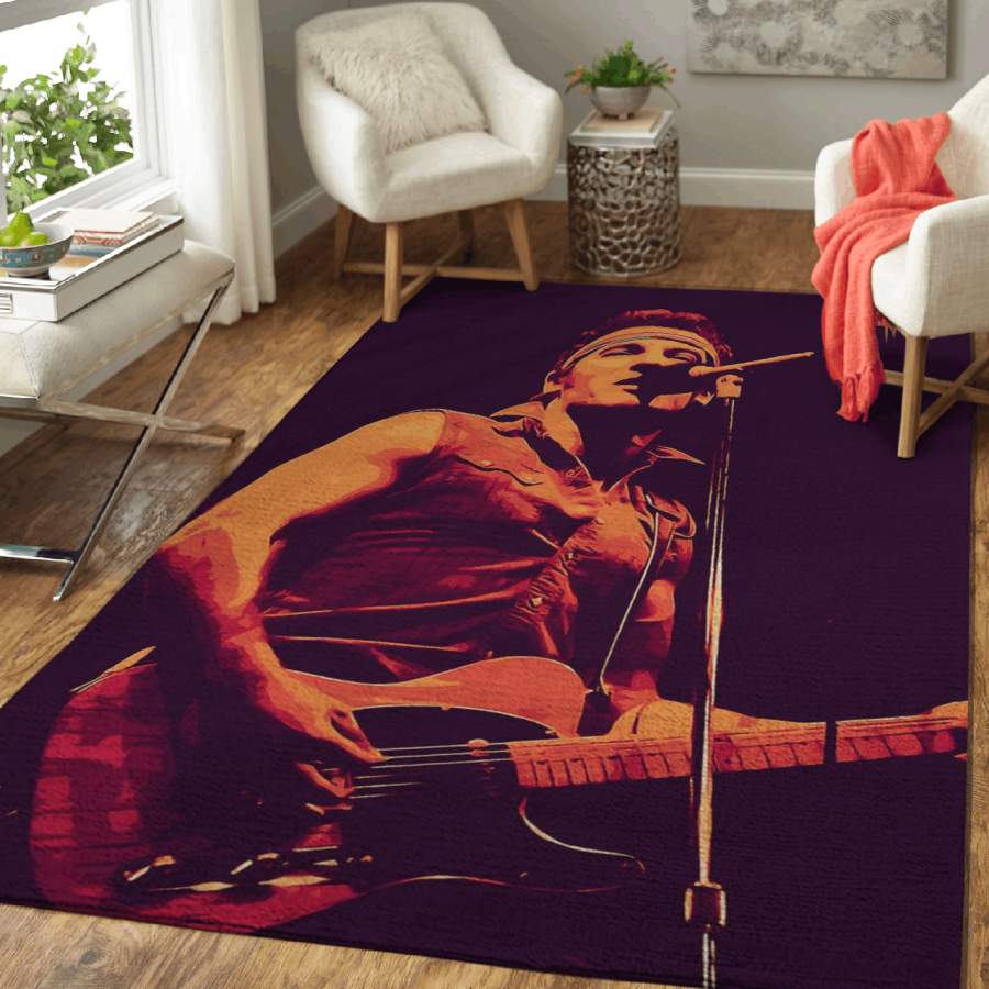 Bruce Springsteen Guitaris Pop Art Area Rug