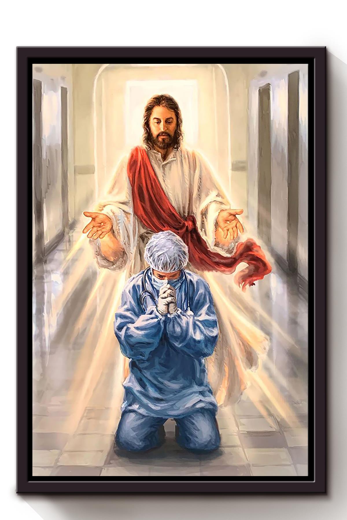 Anesthesiologist Christian Wall Art Gift For Christmas Decor Son Of God Framed Canvas