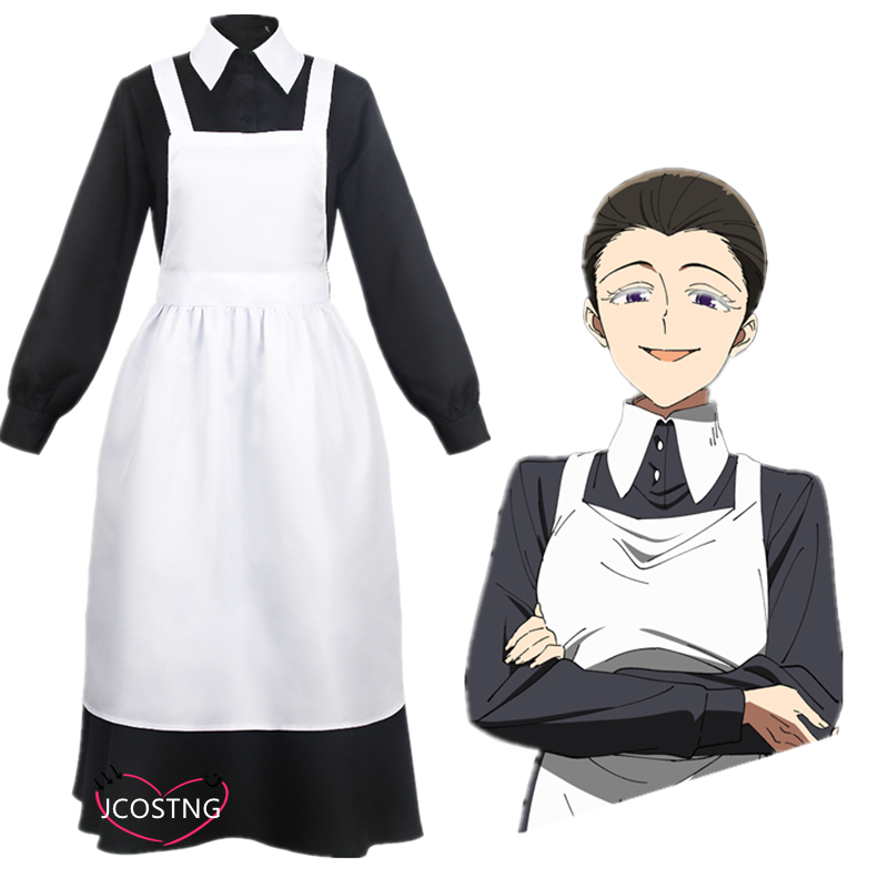 Takerlama Isabella Cosplay Yakusoku no Neverland Cosplay The Promised Neverland Women Maid Dress Anime Costume Halloween alx