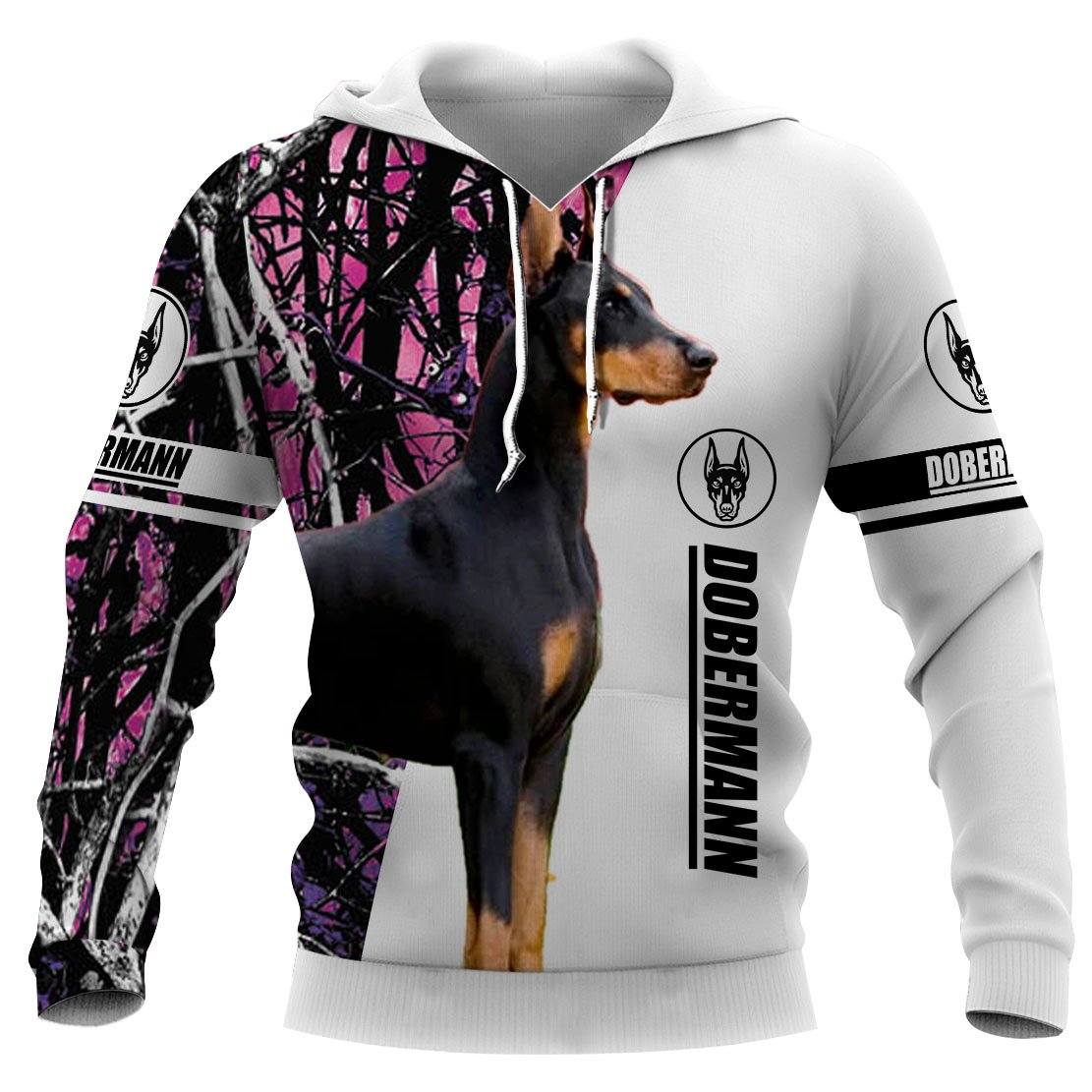 Doberman Hoodie Dog 3D Full Printing