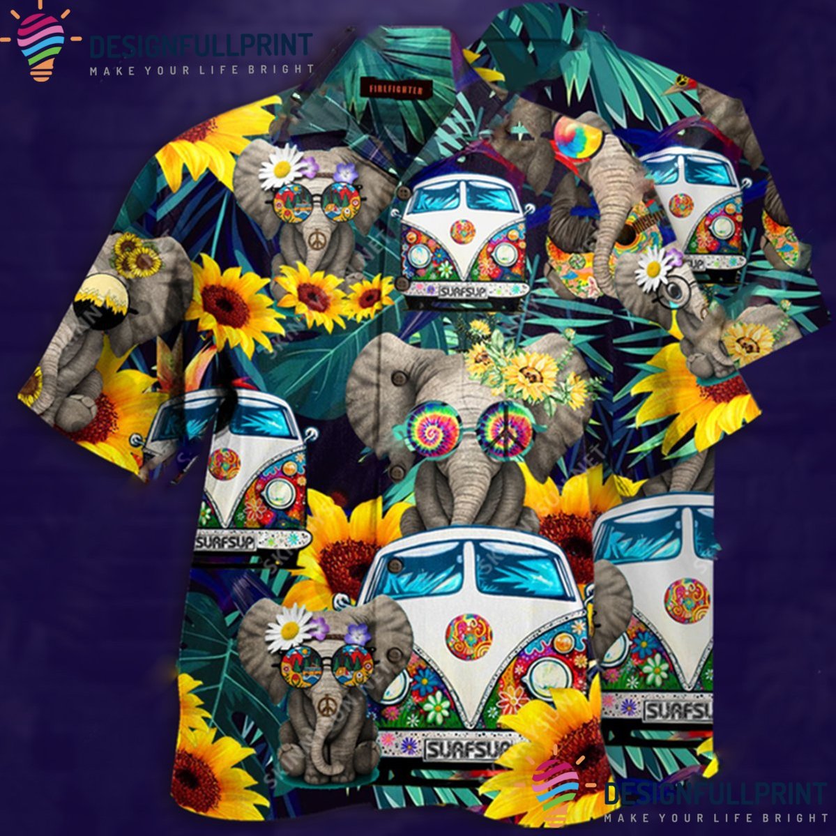 Camping Gift For Hippie Wonderful Camping Elephant Hippie Unisex Tropical Shirt Tropical Shirt Hawaiian Shirt For Men For Men Ln Summer Gift