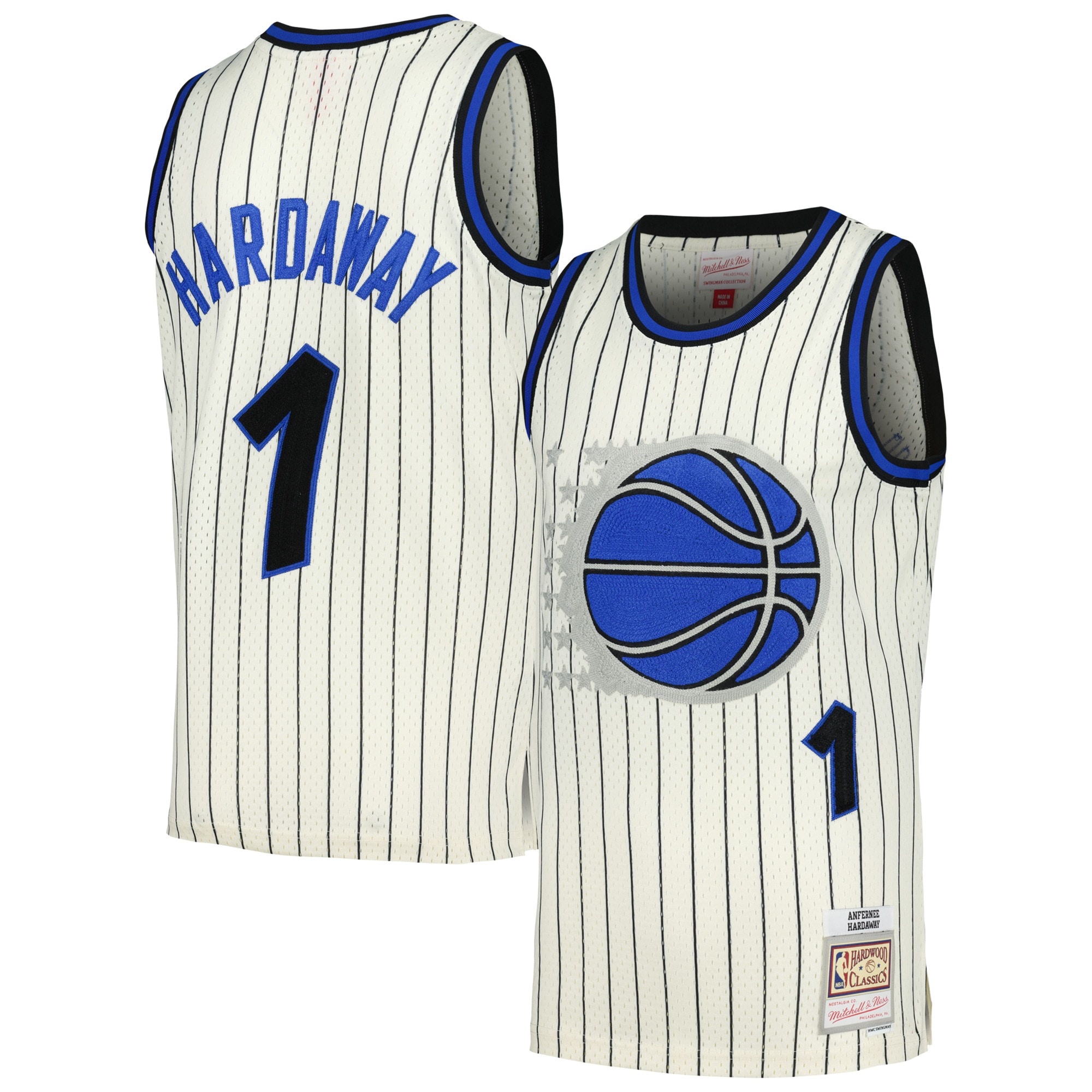 Penny Hardaway Orlando Magic Mitchell & Ness Chainstitch Swingman Jersey – Cream