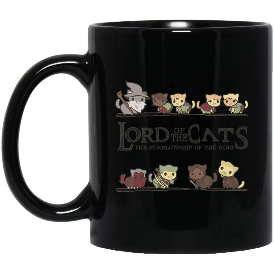 Lord Of Cats Funny For Cat Lovers 11oz 15oz Black Mug Happy Easter Day Funny Colors Eggs Bunny Ears Peeps Cute