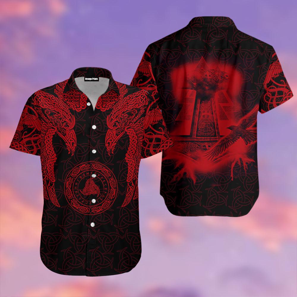 Red Viking Warrior Tattoo Hawaii Shirt For Men Women Ha100785