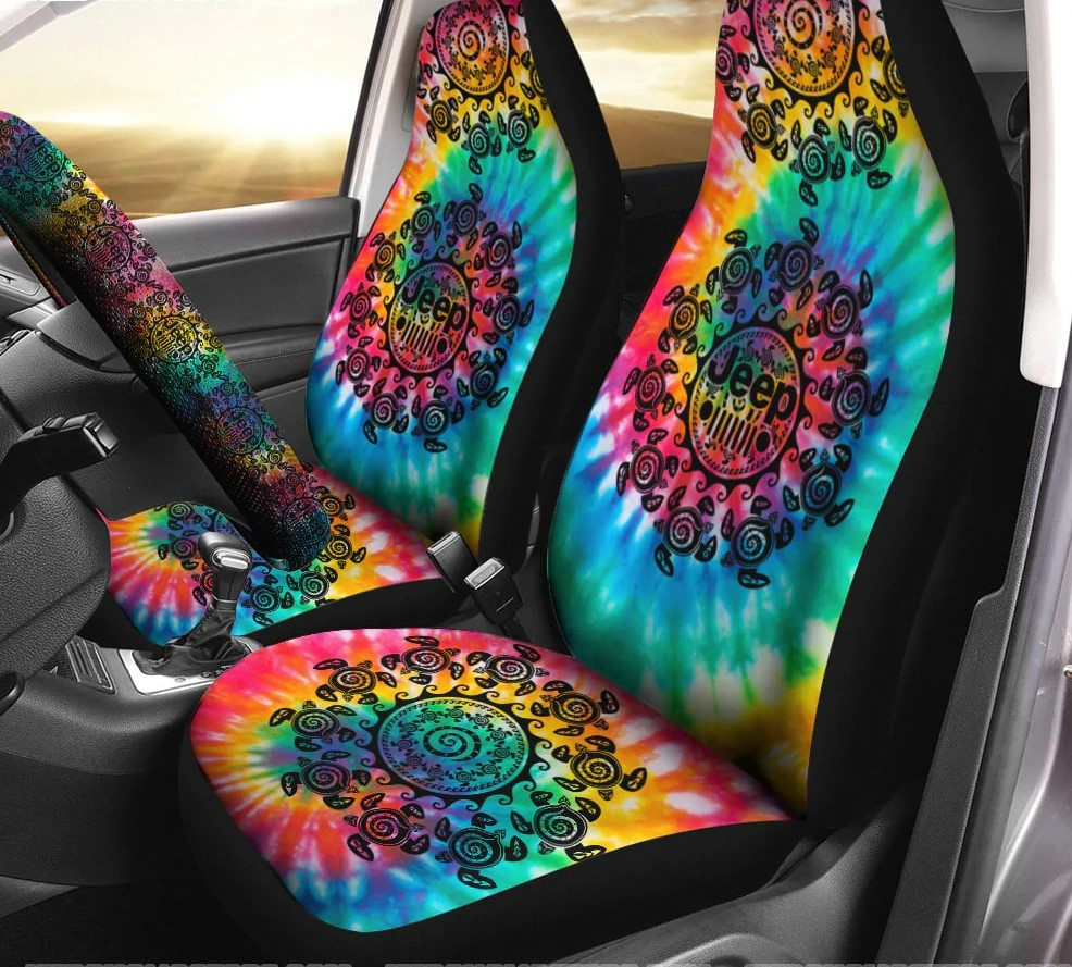 Jeep Turtle Mandala Car Seat Cover