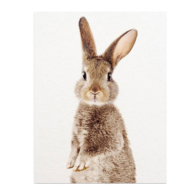 Black And White Abstract Wall Art Canvas Nordic Painting Cute Bunny Rabbit Posters And Prints Pictures Kids Nursery Room Decor alx