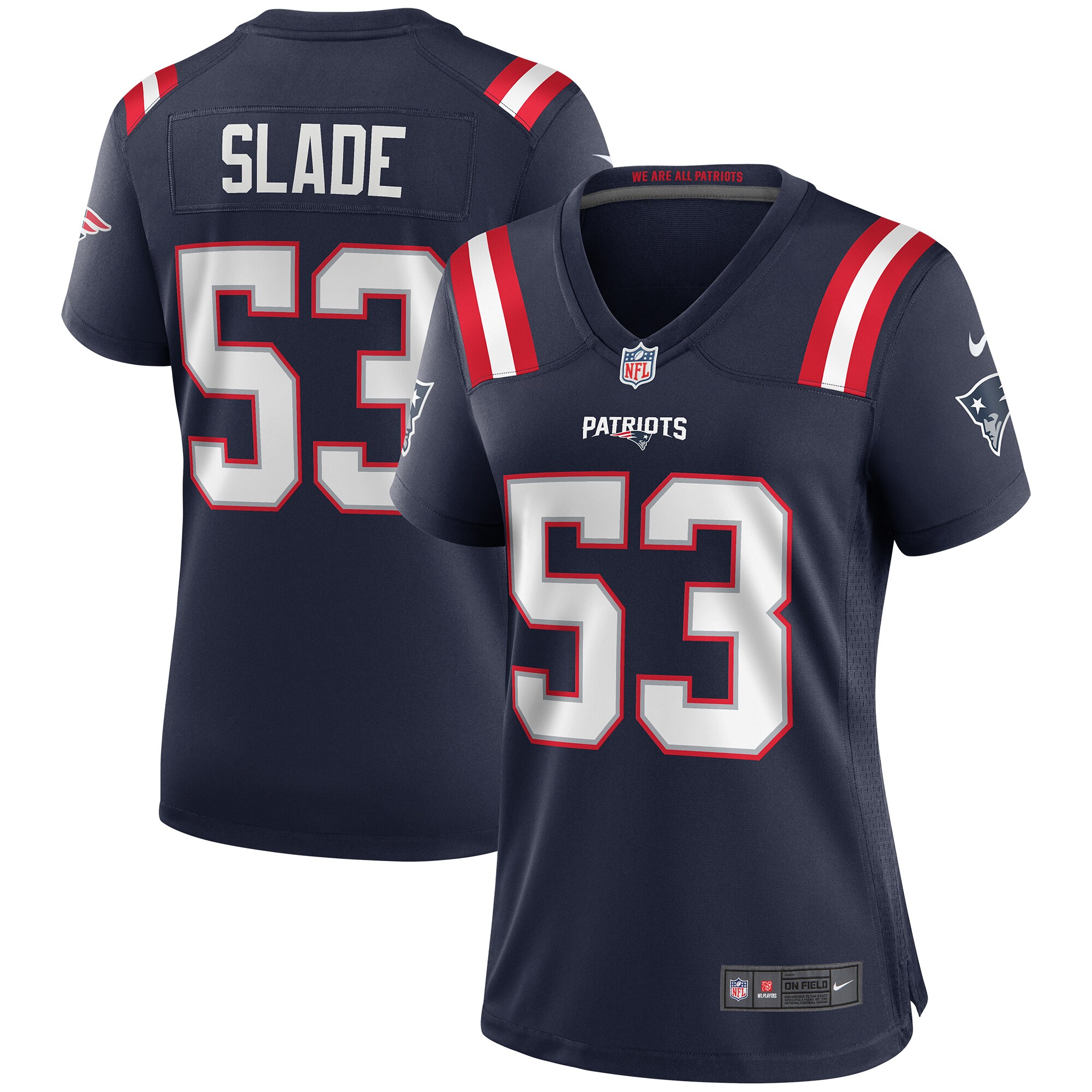 Chris Slade New England Patriots Women's Game Retired Player Jersey – Navy