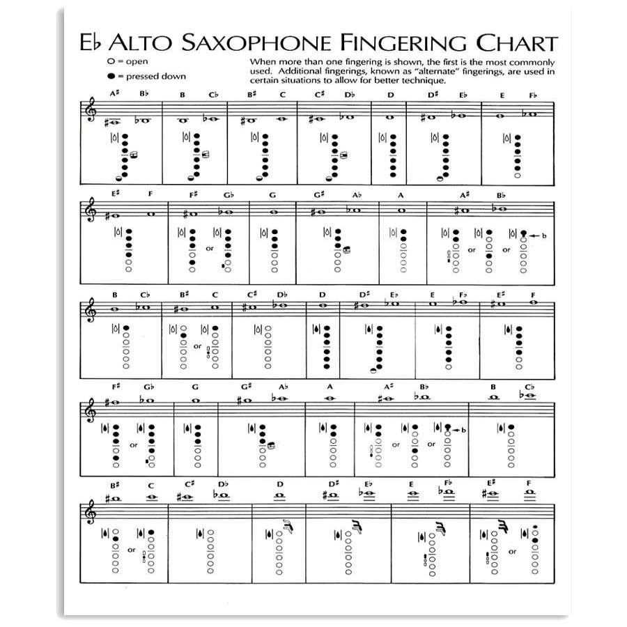 Alto Saxophone Fingering Chart Custom Design Vertical Poster - Poster ...