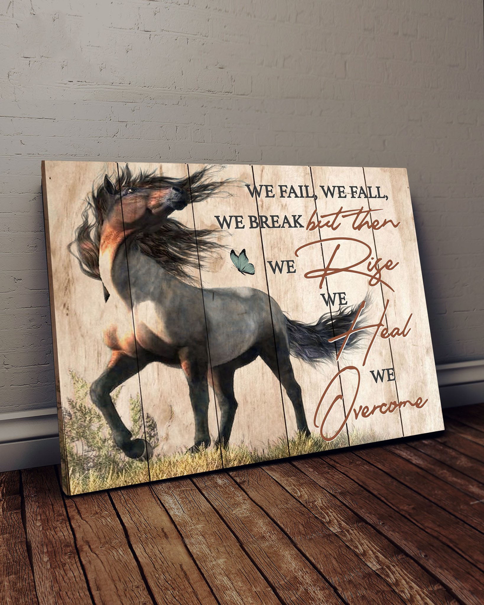 We Overcome Horse Premium Canvas Wall Art