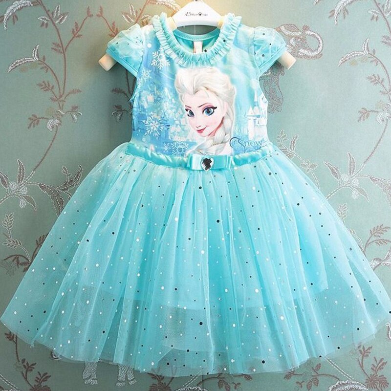 2-8 Years Girls Anna Elsa Princess Dress For Baby Girl Snow Queen Cosplay Costume Children Halloween Party Carnival Tutu Dresses alx