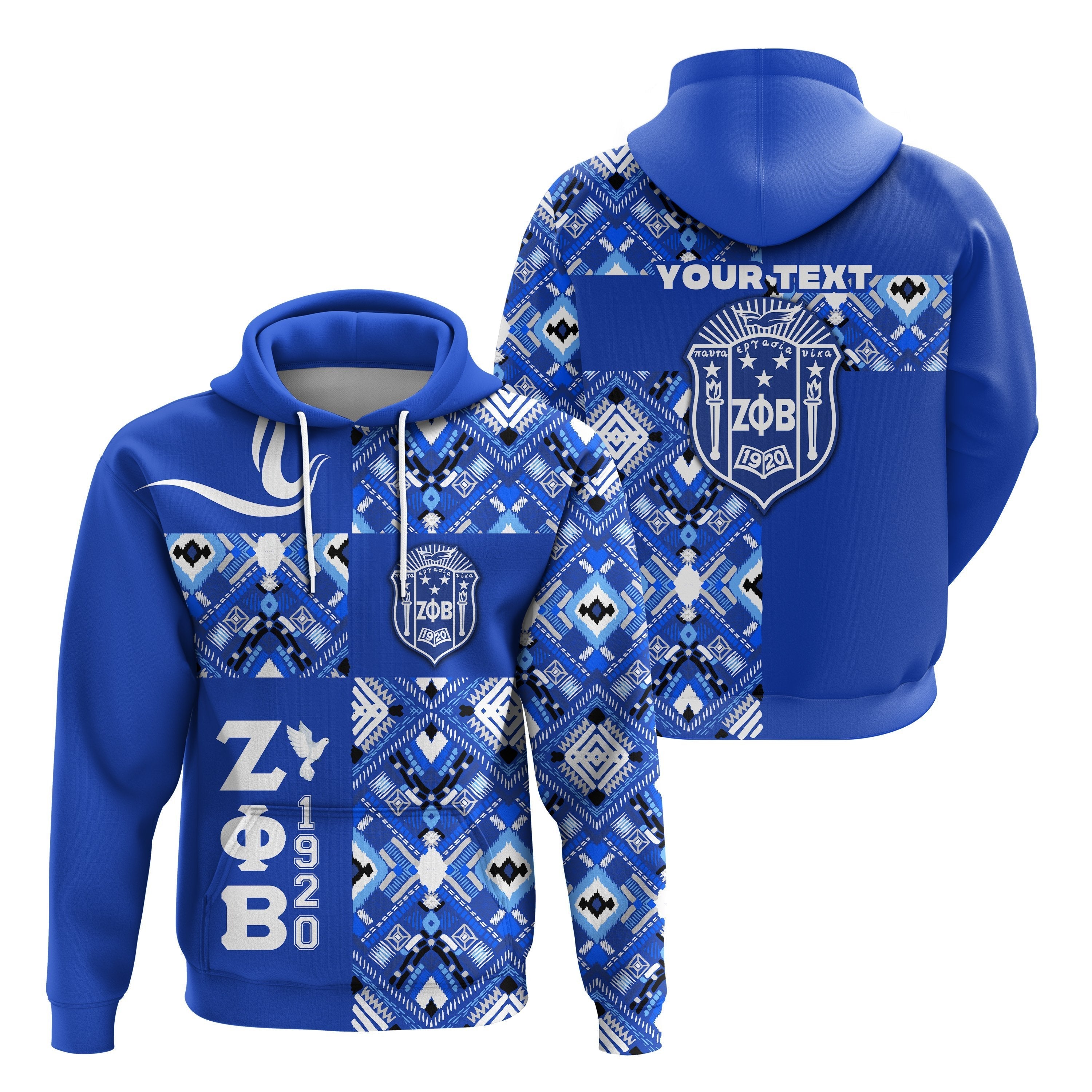 Wonderprint Personalized Hoodie – Zeta Phi Beta African Pattern Special Style Lt16