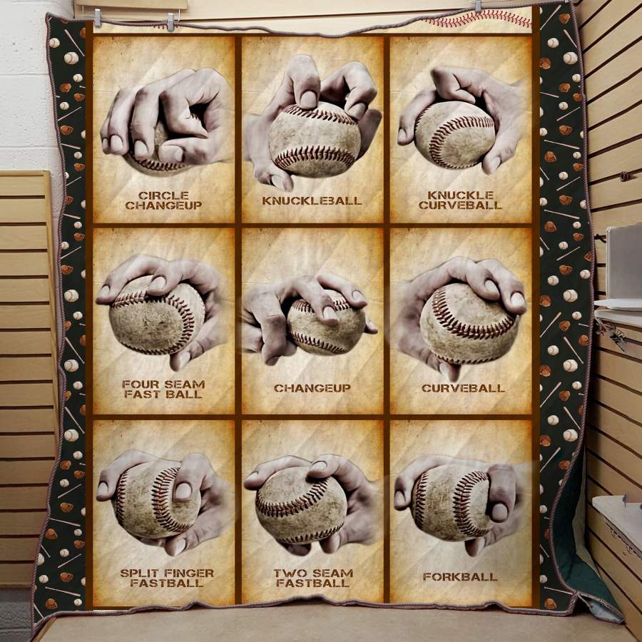 Baseball Hand Gestures Quilt Blanket Christmas Gift Ideas