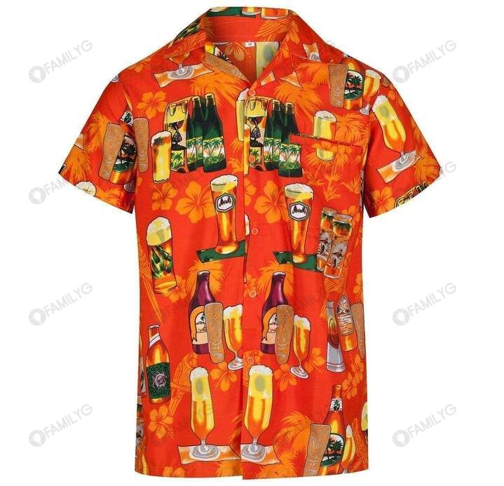 Beer Hawaiian Shirt – Enjoy Drinking Beer Orange Summer Hawaiian For Men, Women, Couple